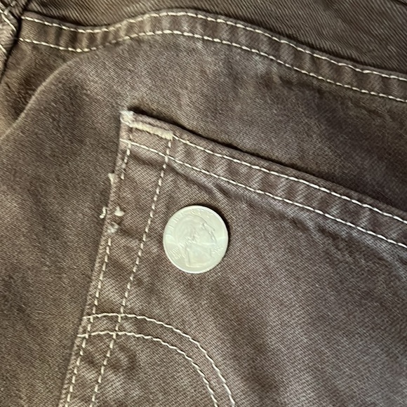 LEVI'S brown button fly striaght fit jean SZ 36x30 - Picture 6 of 8